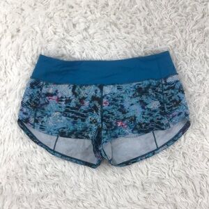 Lululemon Speed Up Short *2.5" Quick Start Multi / Hawaiian Blue